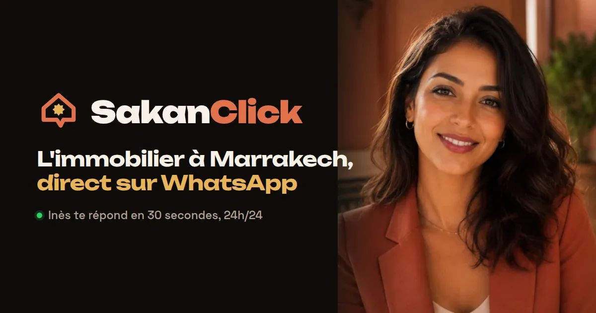 SakanClick — agent IA Inès répondant sur WhatsApp en darija