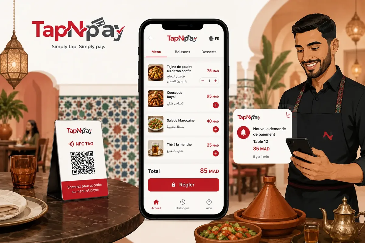 TapNpay — commande et paiement à table par QR code pour restaurants au Maroc